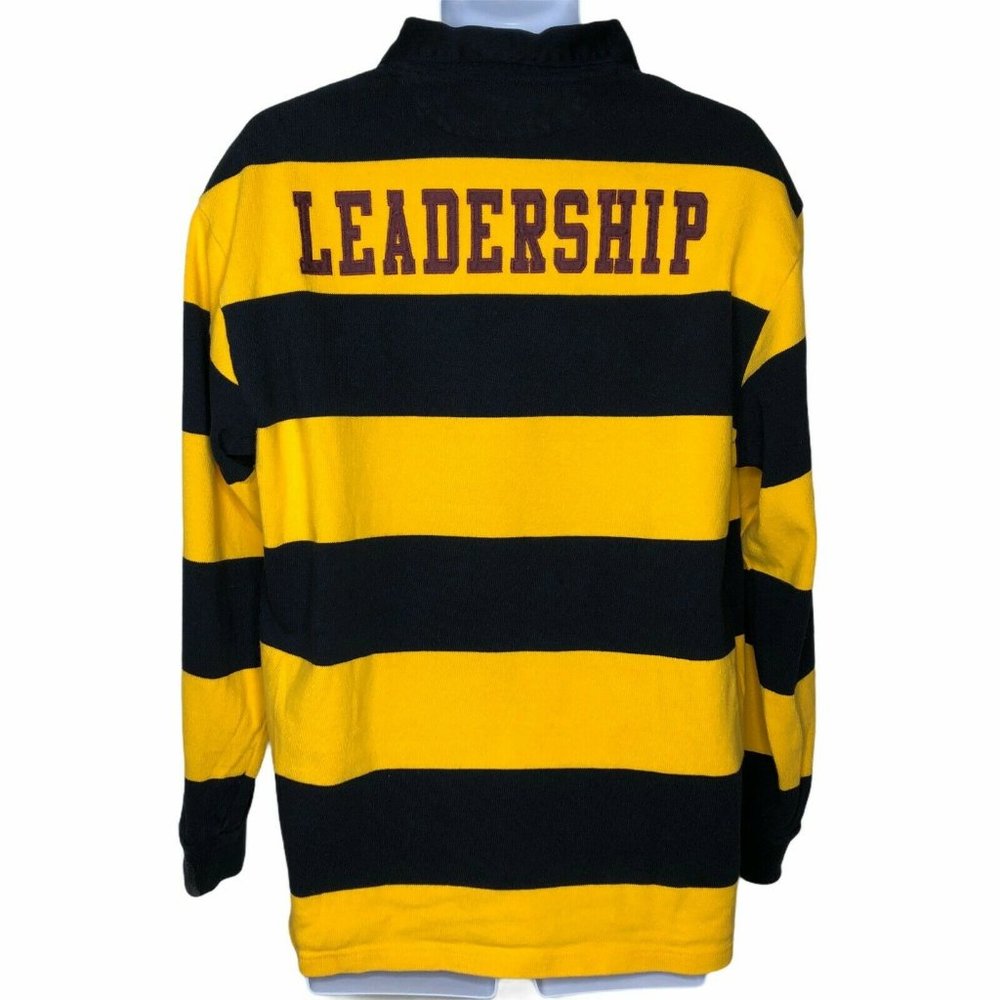 Sport Tek Gold Blue Rugby Shirt Leadership L